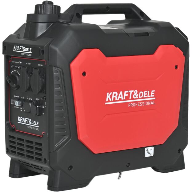 Inverterinis benzininis elektros generatorius KRAFT&DELE KD3162 2,5 kW | 230V | USB | 12V