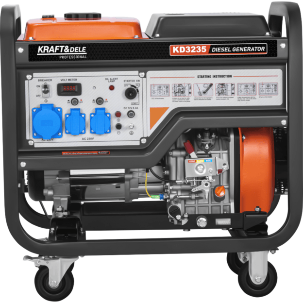 Dyzelinis elektros generatorius KRAFT&DELE KD3235 8 kW | 230V | AVR 5