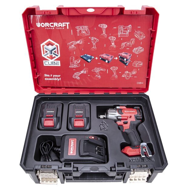 Akumuliatorinis smūginis suktuvas 1/2   850nm 20V LI-ION (XCUBE dėžė)