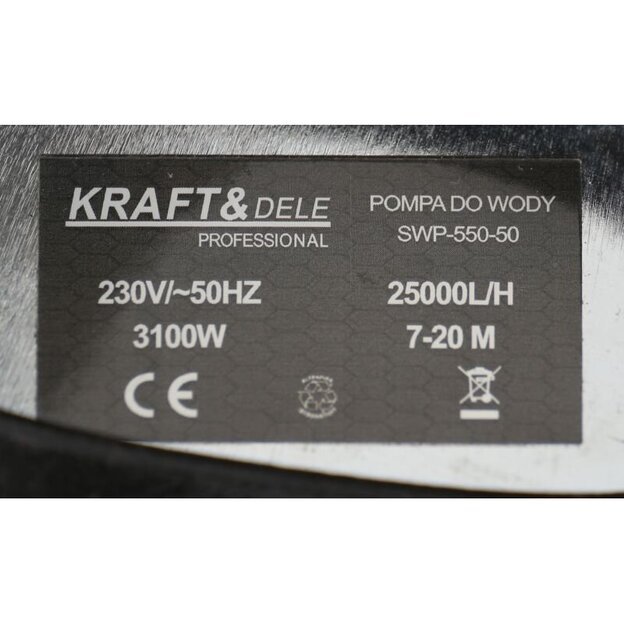 Drenažinis siurblys 3100W 220V/50Hz su smulkintuvu