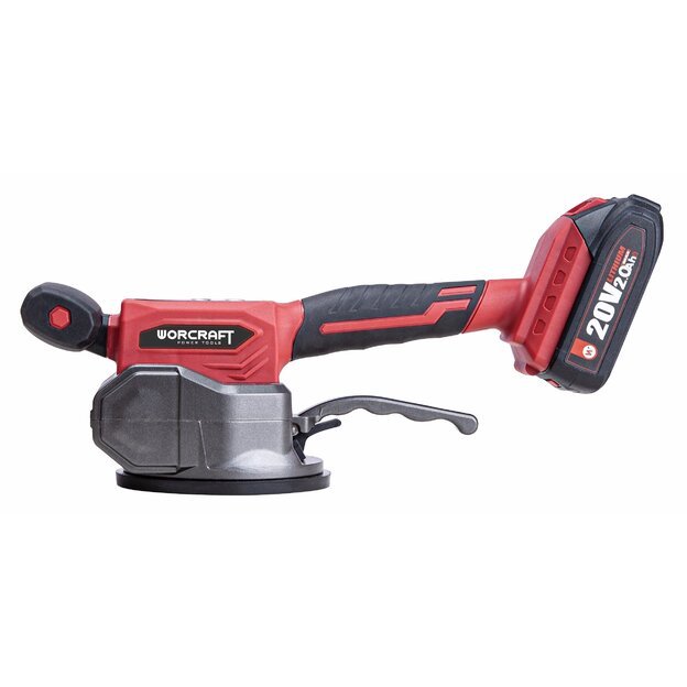 Akumuliatorinis vibracinis įrankis plytelėms su plastikine dėže 20V 2.0Ah 2