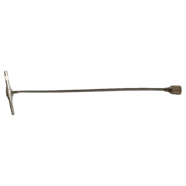 Ventilio montavimo įrankis su ilgu trosu