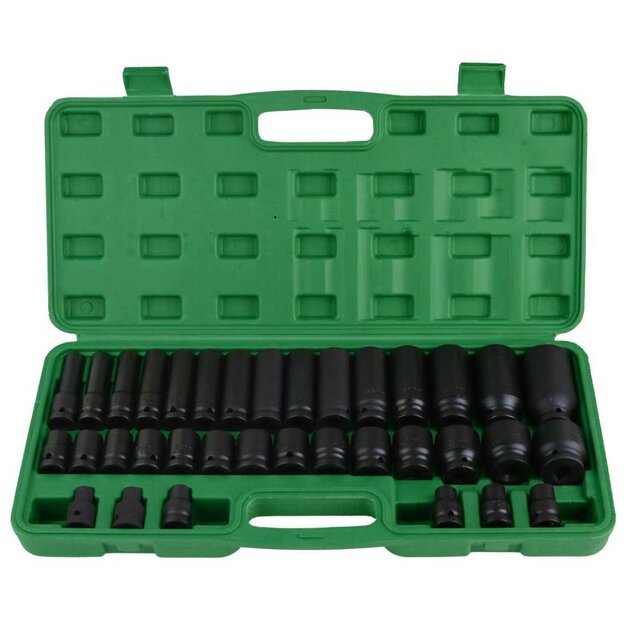 1/2" Smūginių galvučių rinkinys | 8–32 mm | 35 vnt.