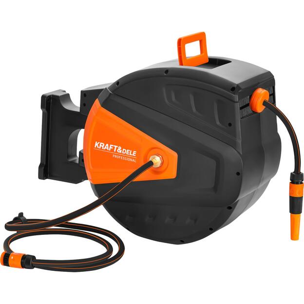 Automatinė sodo žarnos ritė 40m + 2m 1/2" su sieniniu laikikliu KD2155 1