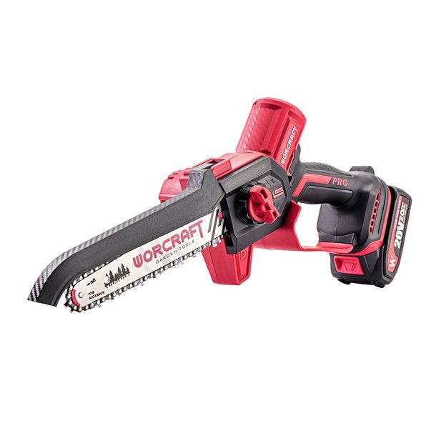 Akumuliatorinis grandininis mini pjūklas WORCRAFT 20V LI-ION 2.0Ah (pl.dėž.) 7