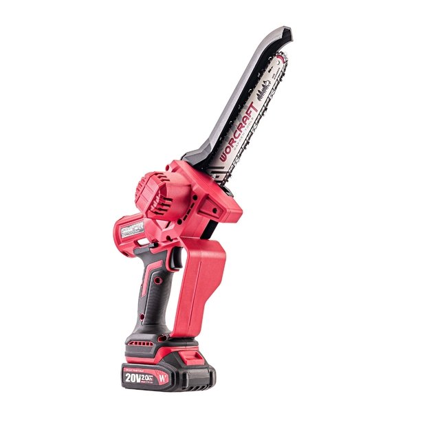 Akumuliatorinis grandininis mini pjūklas WORCRAFT 20V LI-ION 2.0Ah (pl.dėž.) 6