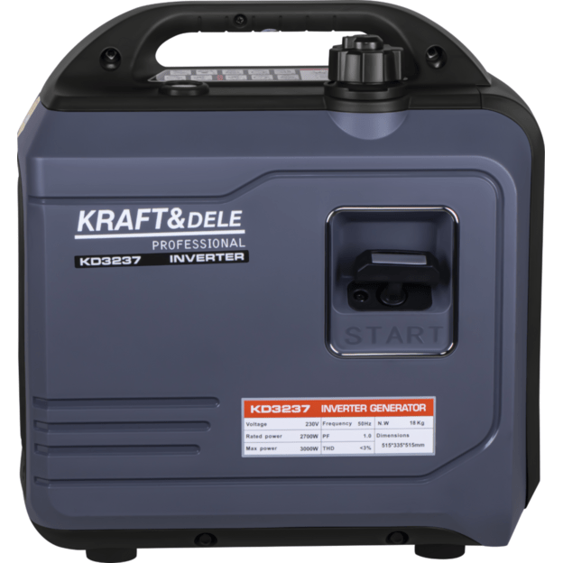 Inverterinis benzininis elektros generatorius KRAFT&DELE KD3237 3 kW | 230V | Twin Tech 3