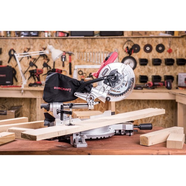 Akum. skersinio pjovimo staklės WORCRAFT 185mm 20V LI-ION (Be akumuliatoriaus ir įkroviklio)