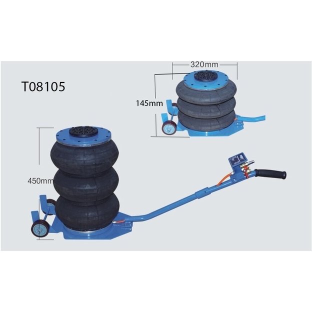 Domkratas 5t pneumatinis  su 3 oro pagalvėmis