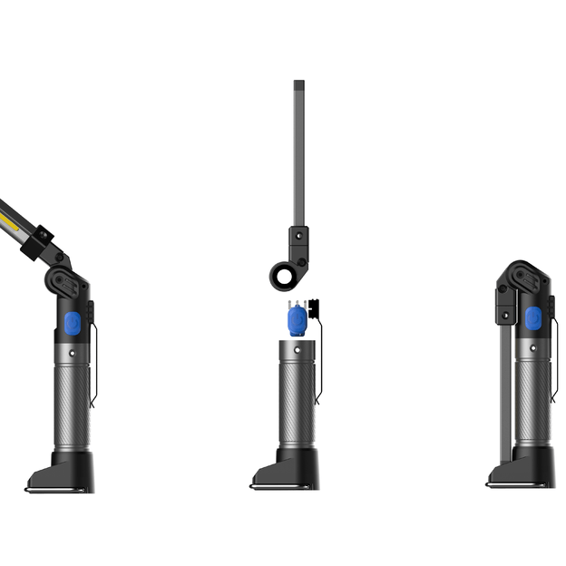 Prožektorius darbui lankstus su UV COB+SMD (įkraunamas)