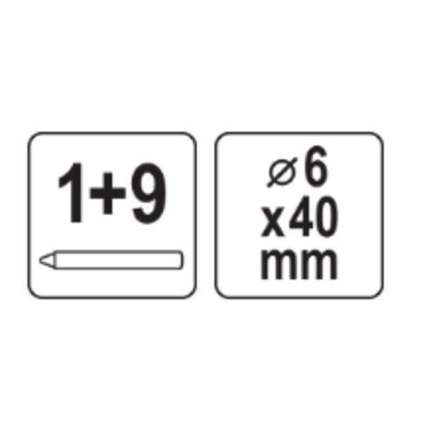 Pieštukas automatinis gilioms erdvėms 6x40mm (4 spalvos)