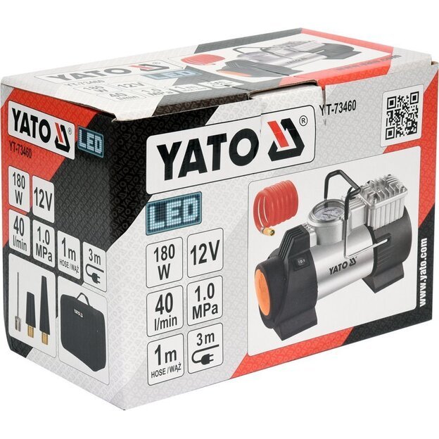 YATO YT-73460 Automobilinis kompresorius su LED 12V / 180W