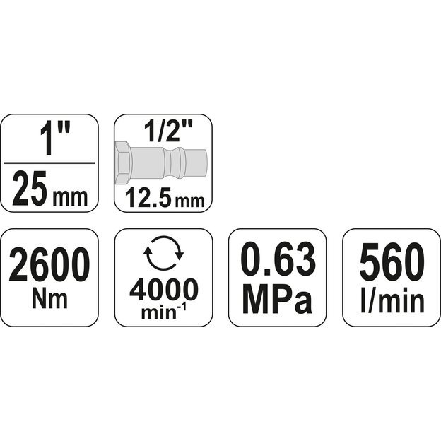 YATO YT-0960 Pneumatinis veržliasukis  (1")  2600 Nm