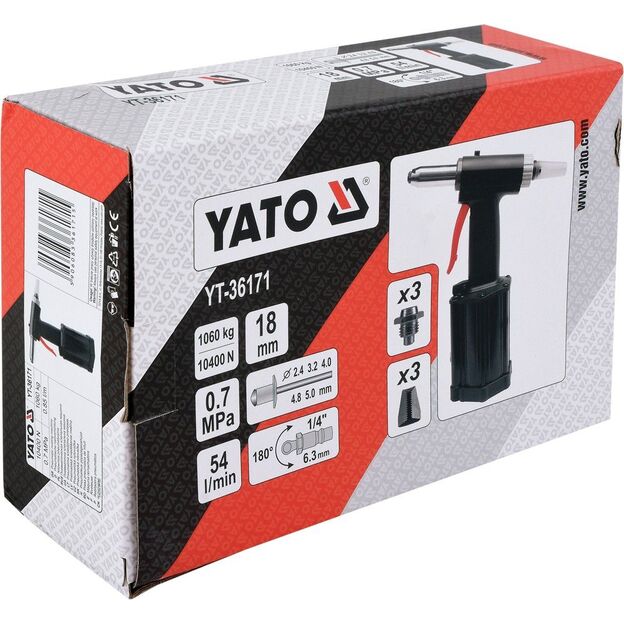 YATO YT-36171 Pneumatinis kniediklis 2,4 - 5,00 mm