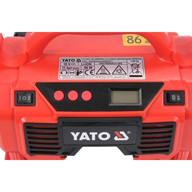 YATO YT-23247 Automobilinis oro kompresorius 18V  11 BAR 21 l / min