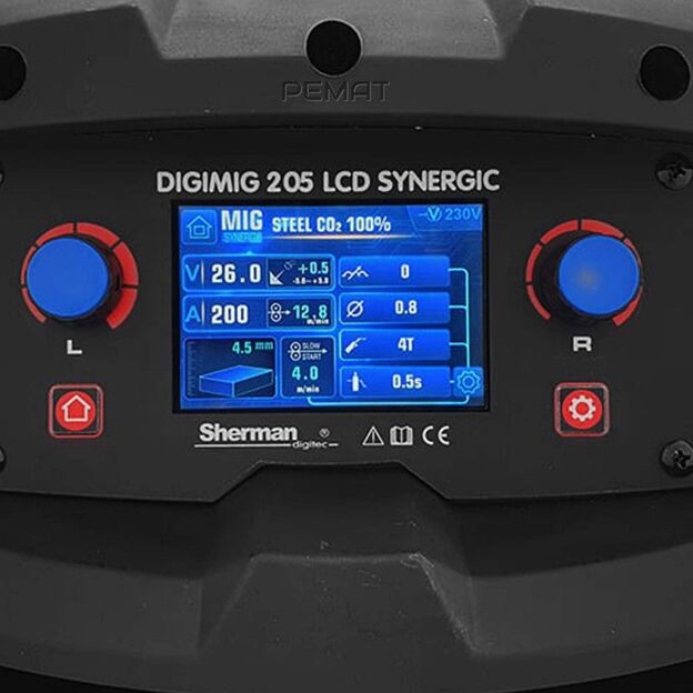 SHERMAN DIGIMIG 205 LCD SYNERGIC Suvirinimo pusautomatis 230V