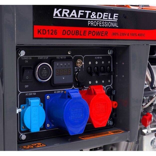 Kraftdele KD126 Trifazis dyzelinis elektros generatorius 8KW 80% 230/380V