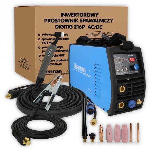Sherman DIGITIG 216P AC/DC suvirinimo aparatas, 200A, 230V