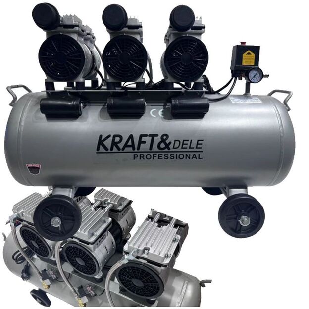 Kraftdele KD1397 Betepalinis oro kompresorius 100L 3 x 1500W 230V