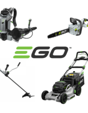 EGO POWER + Akumuliatoriniai sodo įrankiai