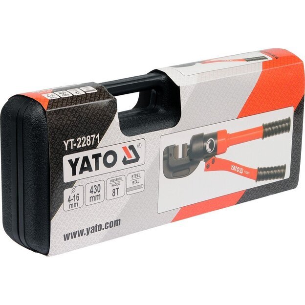 YATO YT-22871 Rankinės žirklės hidraulinės  4-16 mm 8 t. 